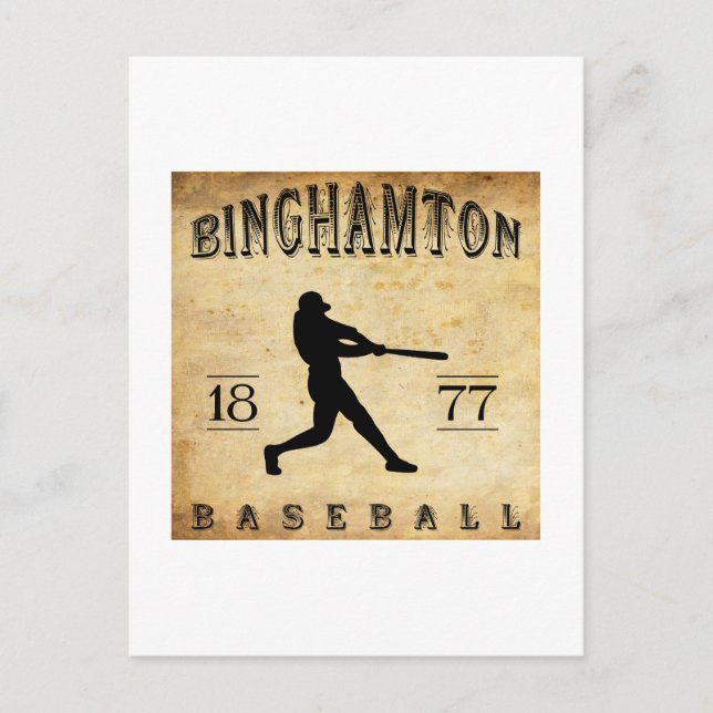 Carte Postale Baseball de Binghamton New York 1877 (Devant)
