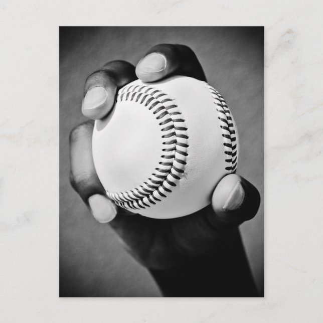 Carte Postale baseball en main (Devant)
