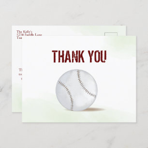 Carte Postale Baseball en Merci simple moderne