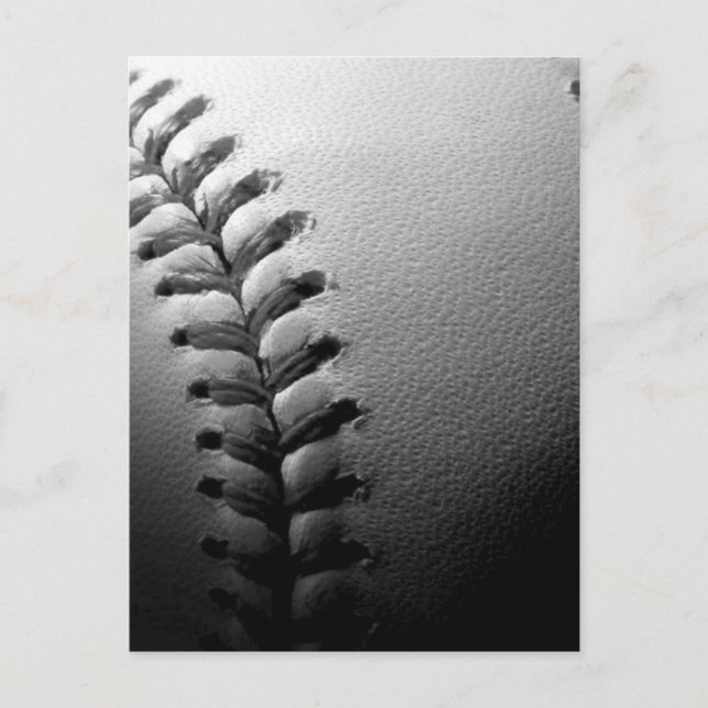 Carte Postale Baseball en noir et blanc en gros plan (Devant)