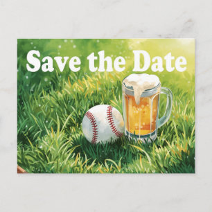 Carte Postale Baseball enregistrer la date avec Verre de bière