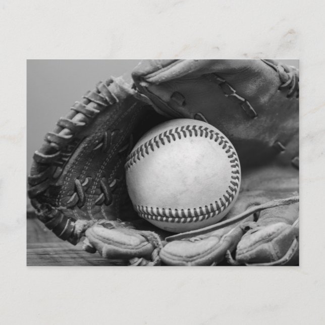 Carte Postale Baseball noir et blanc (Devant)