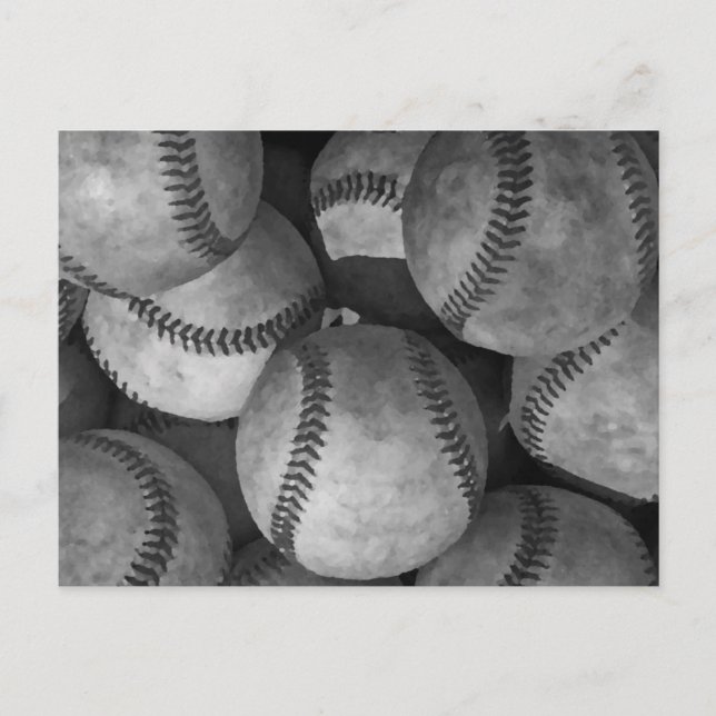 Carte Postale Baseball noir et blanc (Devant)