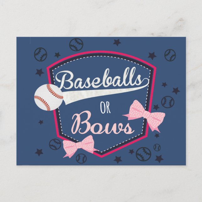 Carte Postale Baseball ou bows Genre Reveal (Devant)