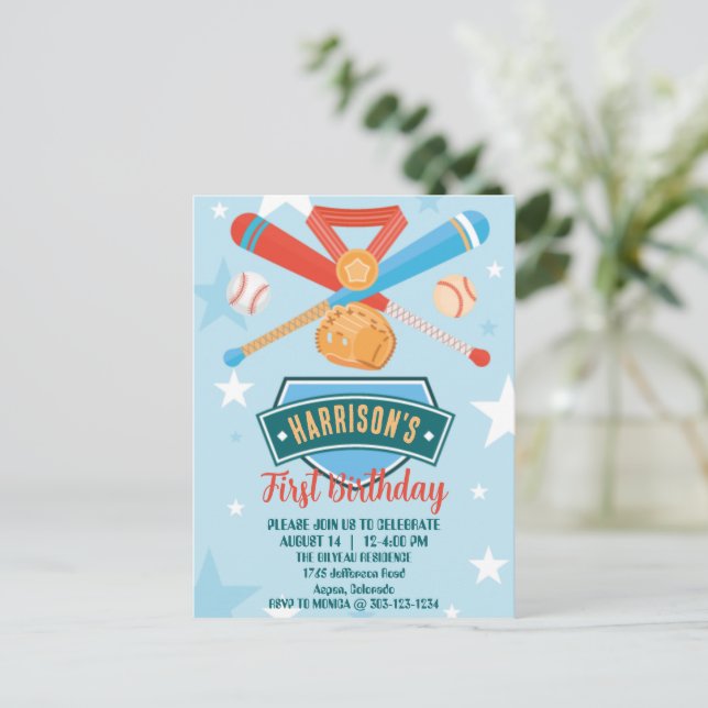 Carte Postale Baseball Rookie de l'année 1er anniversaire (Debout devant)