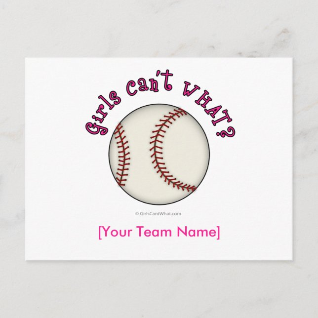 Carte Postale Baseball rose (Devant)