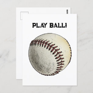 Carte Postale Baseball Sports Jouer Batterie Ball Up Dessin