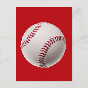 Carte Postale Baseball - Sports Modèles Baseballs sur Rouge