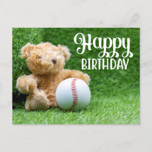 Carte Postale Baseball sur l'herbe verte pour l'anniversaire  Ou