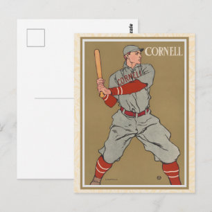 Carte Postale Baseball vintage Cornell Sports d'athlétisme Ivy L