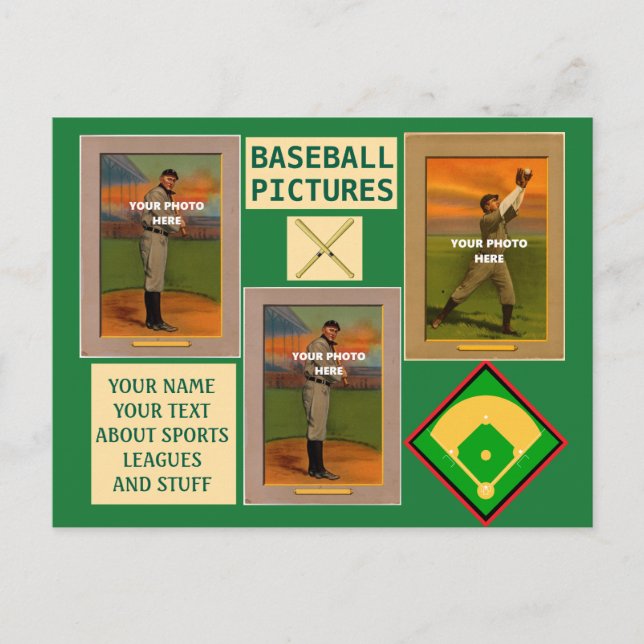 Carte Postale Baseball Your Photos and Text Sports (Devant)