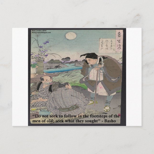 Carte Postale Bashō & Citation Célèbre (Devant)