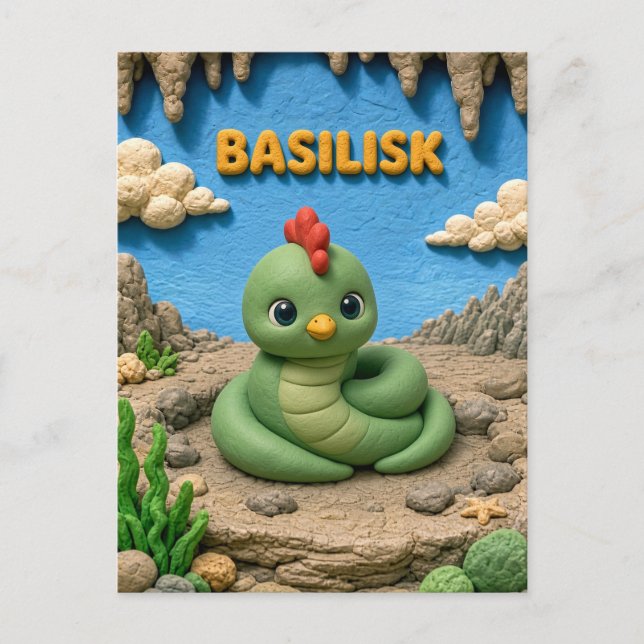 Carte Postale Basilic Bébé Mignon, Mythique (Devant)