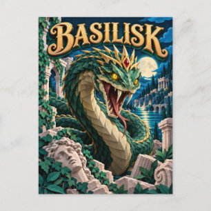 Carte Postale Basilic, Monstre de Papier Découpé