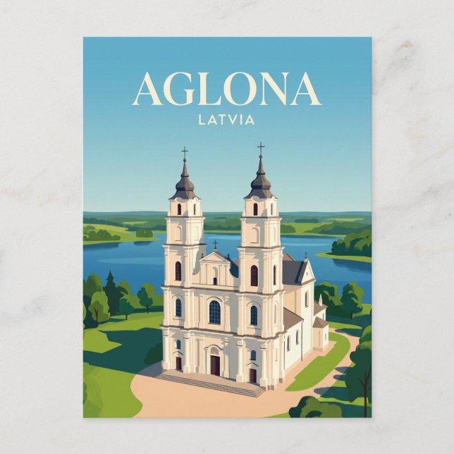 Carte Postale Basilique d'Aglona Lettonie (Devant)