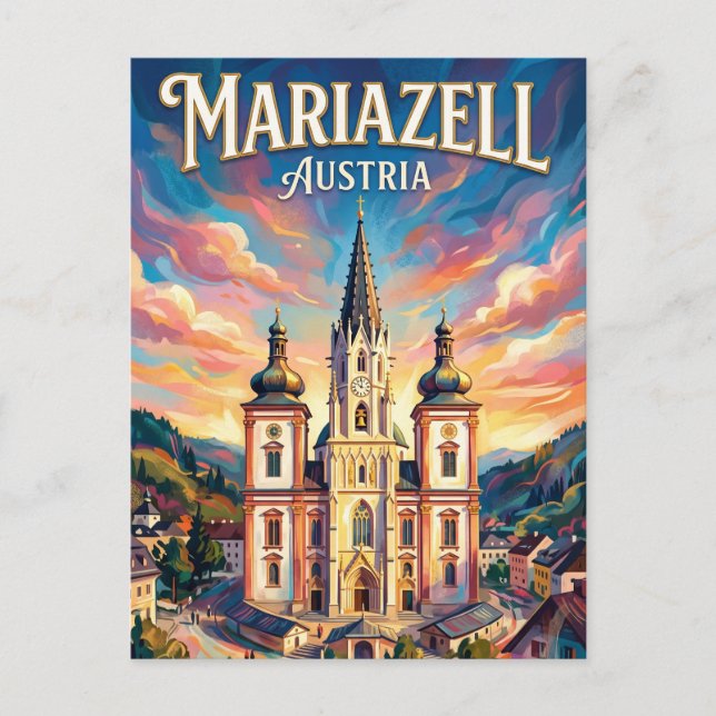 Carte Postale Basilique de Mariazell Autriche (Devant)