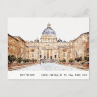 Basilique Rome Italie Aquarelle Enregistrer La Dat