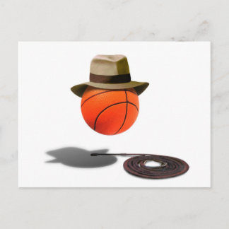 Carte Postale Basket avec Fedora et Whip