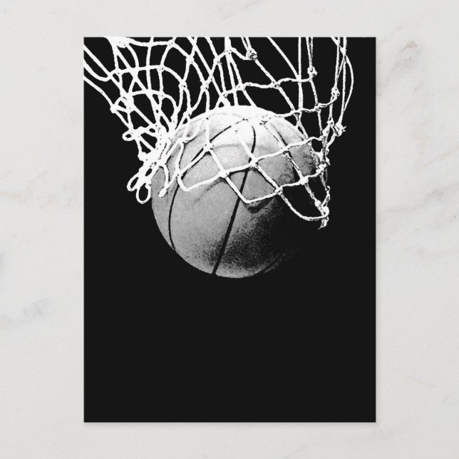 Carte Postale Basket-ball dans les ombres Closeup Vertical Post  (Devant)