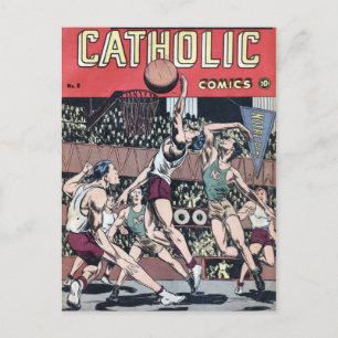 Carte Postale Basket-ball des bandes dessinées catholiques