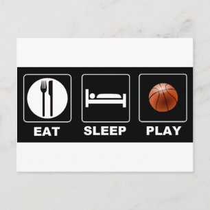 Carte Postale Basket-ball Mange Dormir Jouer