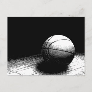 Carte Postale Basket-ball noir blanc
