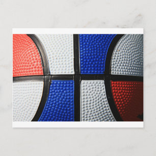 Carte Postale Basket Bleu Blanc Rouge