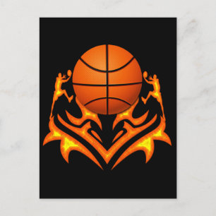 CARTE POSTALE BASKET ET JOUEURS