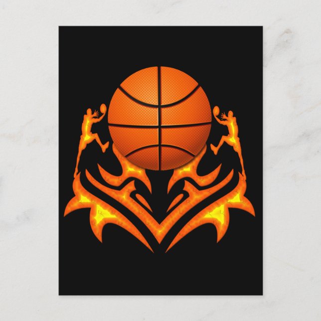 CARTE POSTALE BASKET ET JOUEURS (Devant)