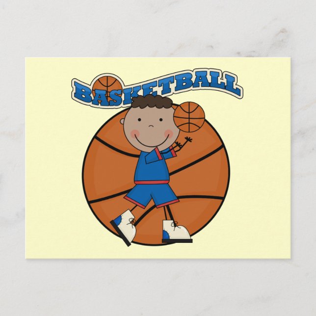 Carte Postale BASKETBALL African American Boy Tshirts and Gifts (Devant)