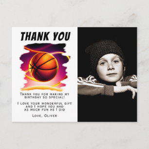 Carte Postale Basketball Ball Sports Photo Anniversaire Merci  