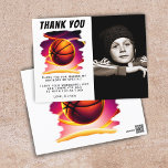 Carte Postale Basketball Ball Sports Photo Anniversaire Merci<br><div class="desc">Basketball Ball Sports Photo Merci Anniversaire Carte postale. Ce design moderne a un ballon de basket sur un arrière - plan vivant et dynamique. Le thème du basket le rend parfait pour l'anniversaire d'un fan de basket. Ajoutez votre photo et personnalisez le texte.</div>