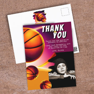 Carte Postale Basketball Ball Sports Photo Anniversaire Merci