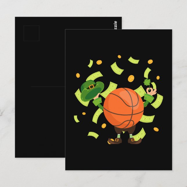 Carte Postale Basketball Chanceux Bonne Fête Patrick (Devant / Derrière)