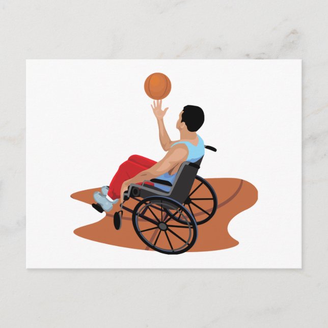 Carte Postale basketball en fauteuil roulant (Devant)