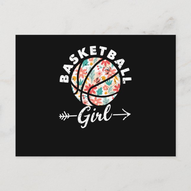 Carte Postale Basketball girl ball player fan team (Devant)