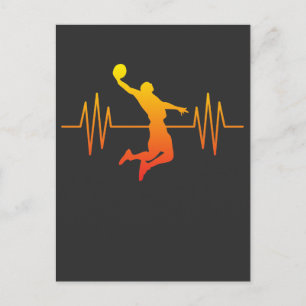 Carte Postale Basketball Heartbeat Pulse