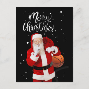 Carte Postale Basketball Joyeux Noël avec le Père Noël