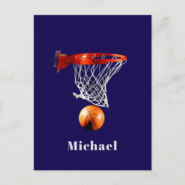 Carte Postale Basketball Replace with Your Name (Devant)