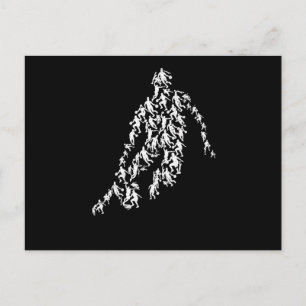 Carte Postale Basketball silhouette équipe de supporters