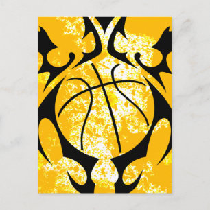 Carte Postale basketball. tribal.