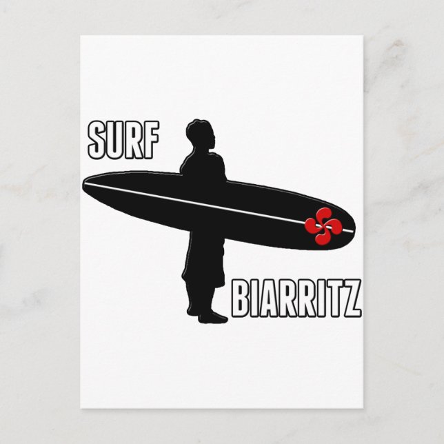 Carte Postale Basque de Surfeur Biarritz (Devant)
