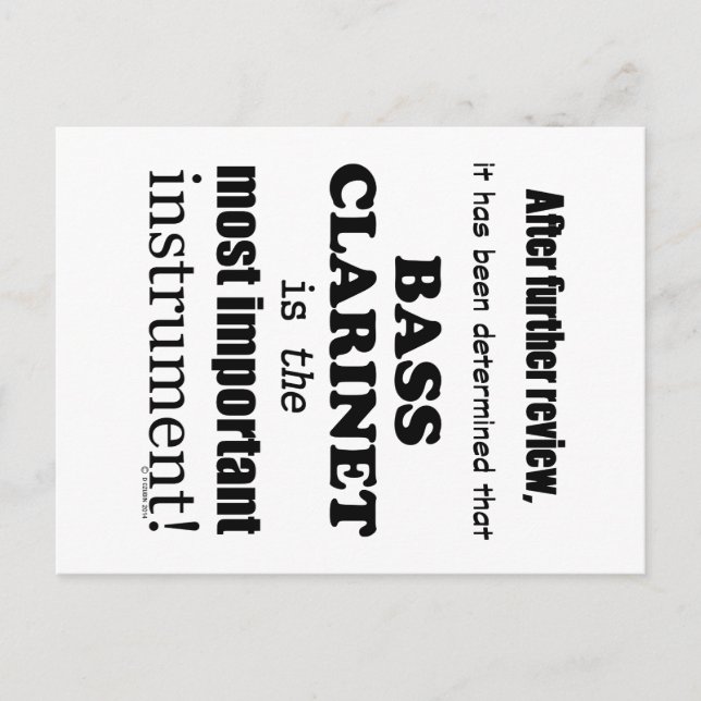 Carte Postale Bass Clarinet instrument le plus important (Devant)
