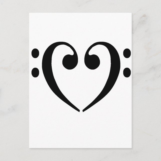 Carte Postale Bass Clef Heart (Devant)