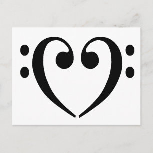 Carte Postale Bass Clef Heart
