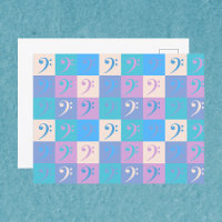 Bass Clef Musique Motif Pastel Couleurs