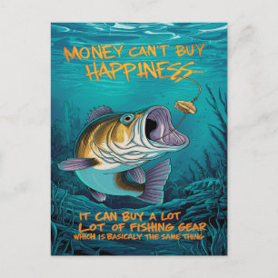 Carte Postale Bass Fishing Happy