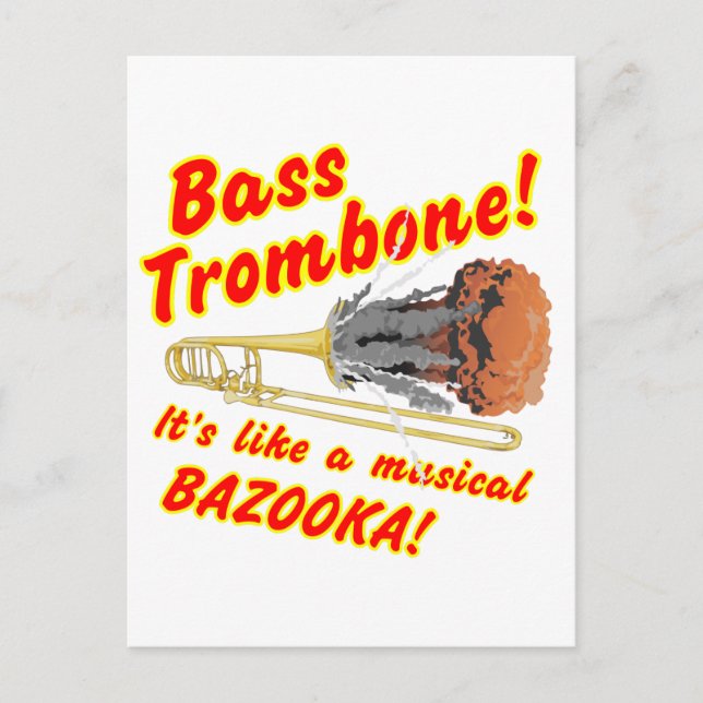 Carte Postale Bass Trombone Musical Bazooka (Devant)