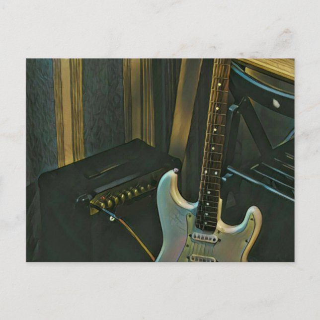 Carte Postale basse acoustique guitare électrique cadeau (Devant)