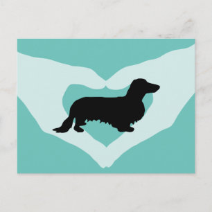 Carte Postale Basset Allemand Poil Long - Silhouette 1